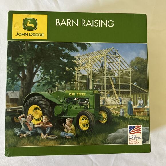 John Deere 2012 Jig Saw Puzzle "Barn Raising” 1000 Pieces Preowned - Picture 1 of 6